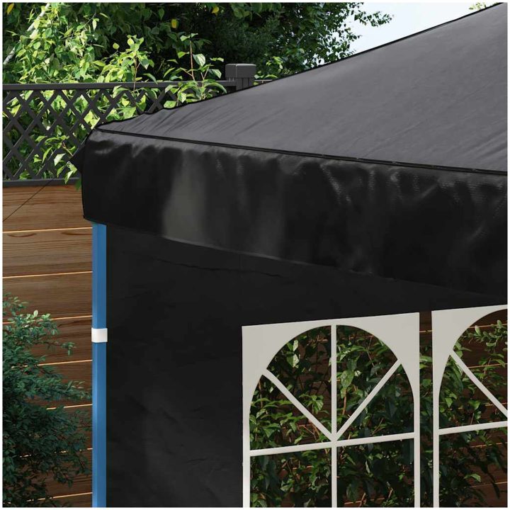 Sidoväggar till partytält 2 st med fönster PE antracit vidaXL 300 x 195 cm – bild 4