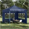 Sidoväggar till partytält 2 st med fönster PE blå vidaXL 300 x 195 cm – miniatyr 3