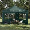 Sidoväggar till partytält 2 st med fönster PE grön vidaXL 300 x 195 cm – miniatyr 3