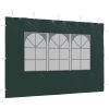 Sidoväggar till partytält 2 st med fönster PE grön vidaXL 300 x 195 cm – miniatyr 8