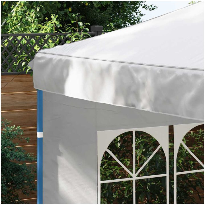 Sidoväggar till partytält 2 st med fönster PE vit vidaXL 300 x 195 cm – bild 4