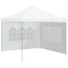 Sidoväggar till partytält 2 st med fönster PE vit vidaXL 300 x 195 cm – miniatyr 5