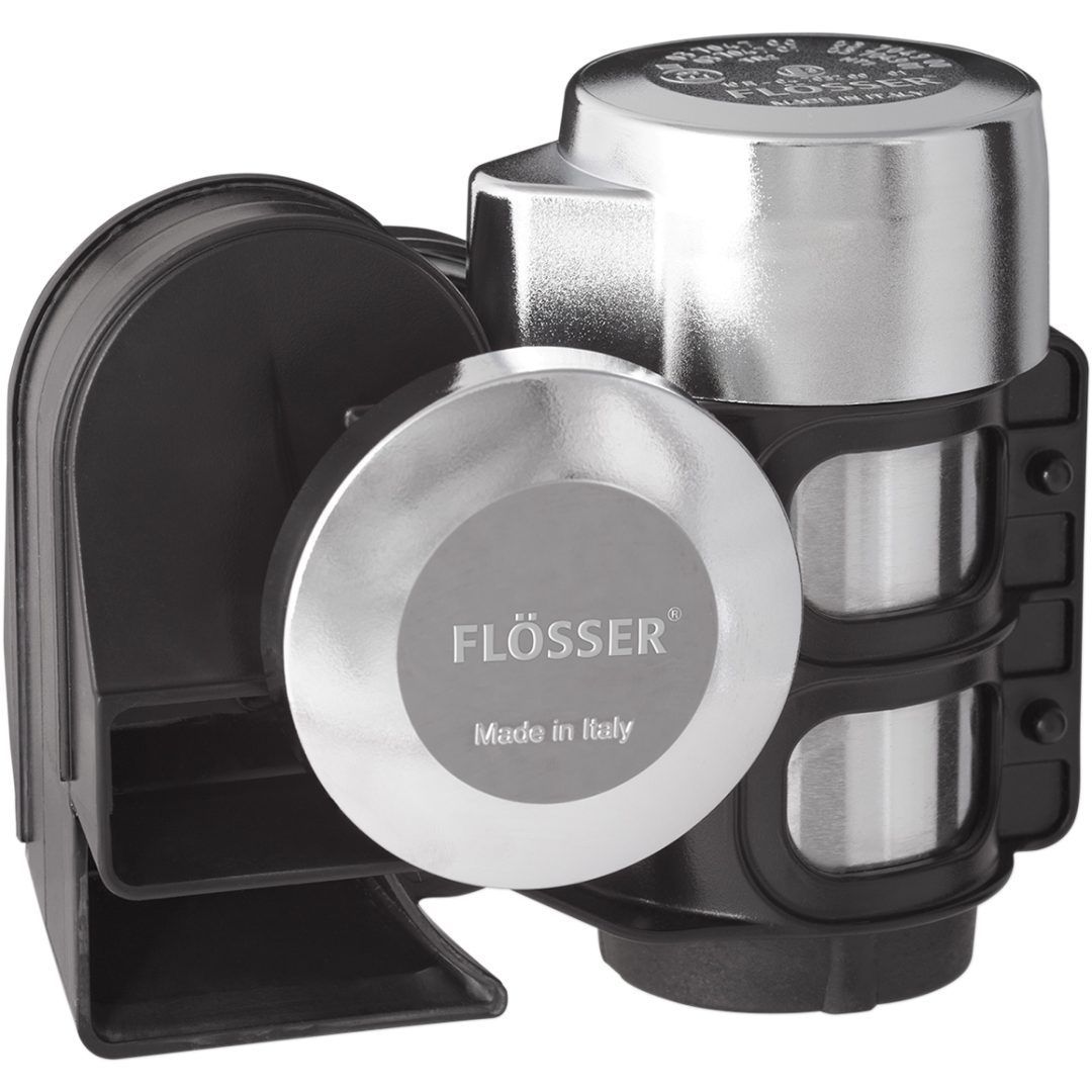 Signalhorn Tryckluft 12V Krom FLOSSER 520+660HZ 12V – bild 2