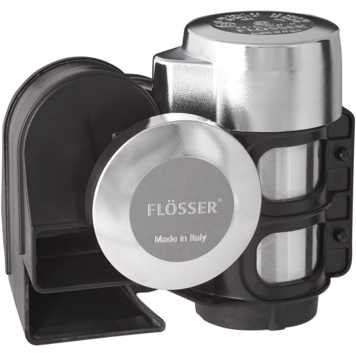 Signalhorn Tryckluft 12V Krom FLOSSER 520+660HZ 12V – bild 2