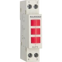 Signallampa, LED, Röd, 1 modul, 230V MALMBERGS