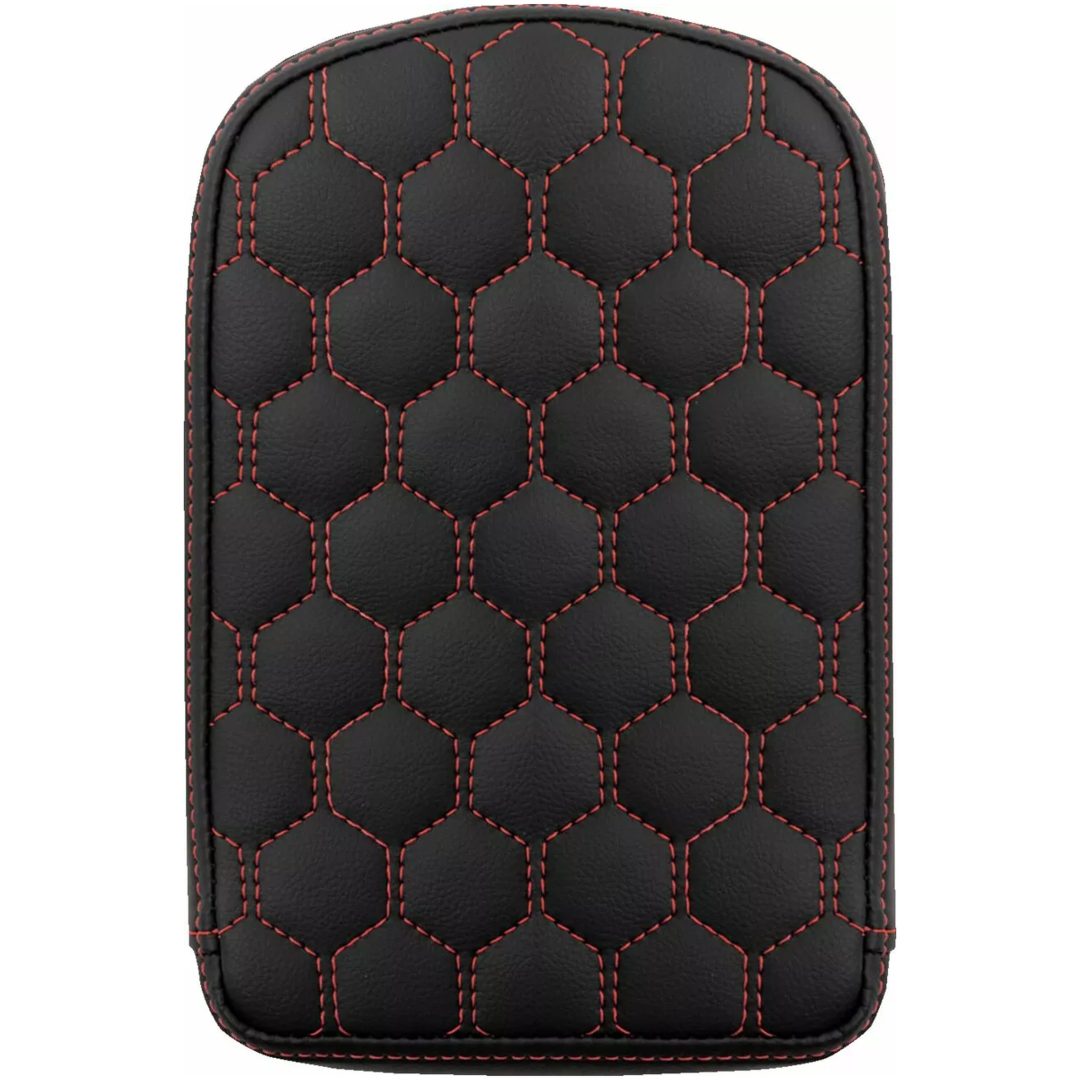 Sissy Bar Pad Roadsofa™ Honeycomb Svart/Röd SADDLEMEN