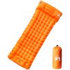 Självuppblåsande campingmadrass med kudde 1 person orange vidaXL – miniatyr 1