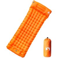 Självuppblåsande campingmadrass med kudde 1 person orange vidaXL