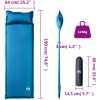 Självuppblåsande campingmadrass med kudde 1 person turkos vidaXL 190 x 64 x 3 cm – miniatyr 6
