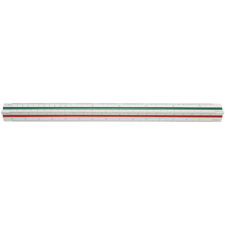 Skalstock Vit/Grön/Röd NONAME LINJAL 30CM SKALA 100-500 – bild 2
