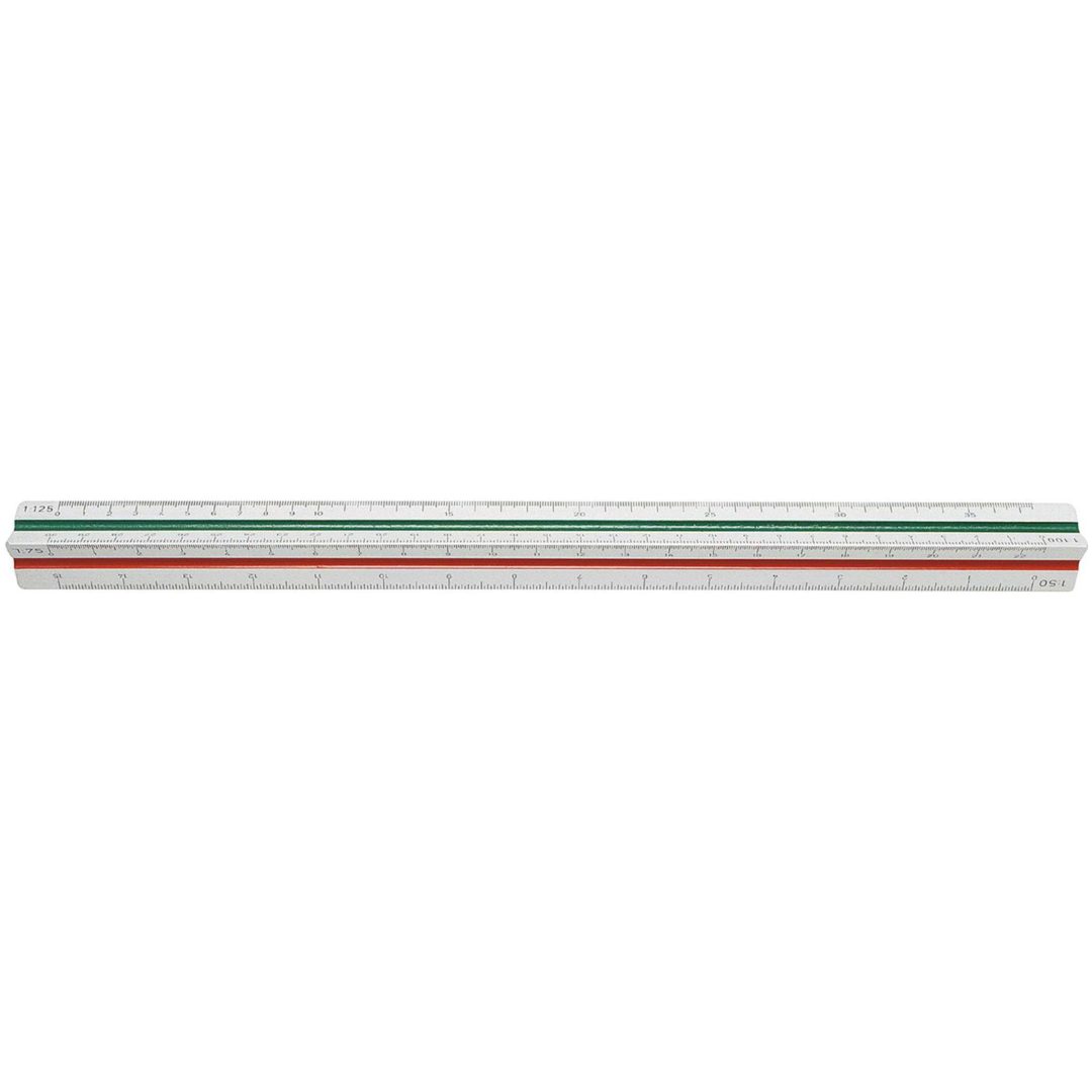 Skalstock Vit/Grön/Röd NONAME LINJAL 30CM SKALA 100-500