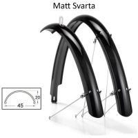 SKÄRMSET 28"/622, HELTÄCKANDE MATT SVART 45mm, Polykarbon