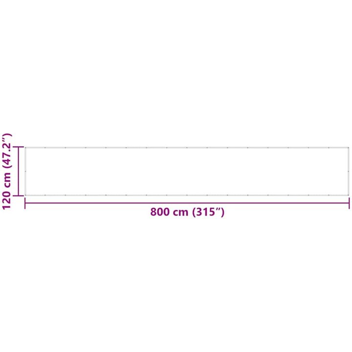 Skärmskärm för balkong terrakotta 100% polyester oxford vidaXL 120 x 800 cm – bild 6