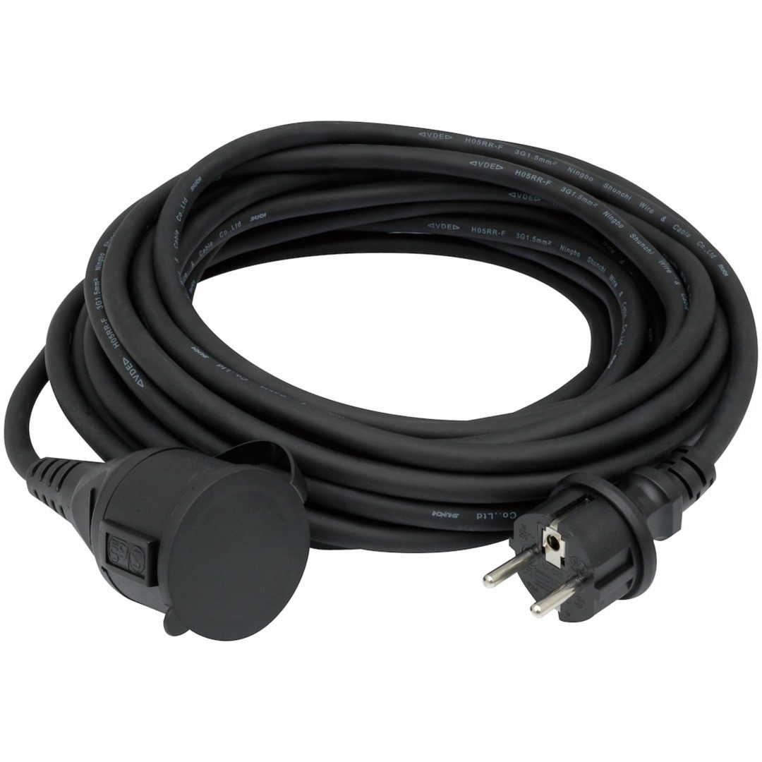 Skarvkabel, IP44, (RDV) 3G1,5 mm², Svart, 20 m MALMBERGS