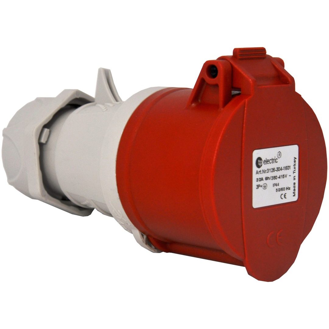 Skarvuttag, 16A, 3P+J, 6h, 400V, IP44 MALMBERGS