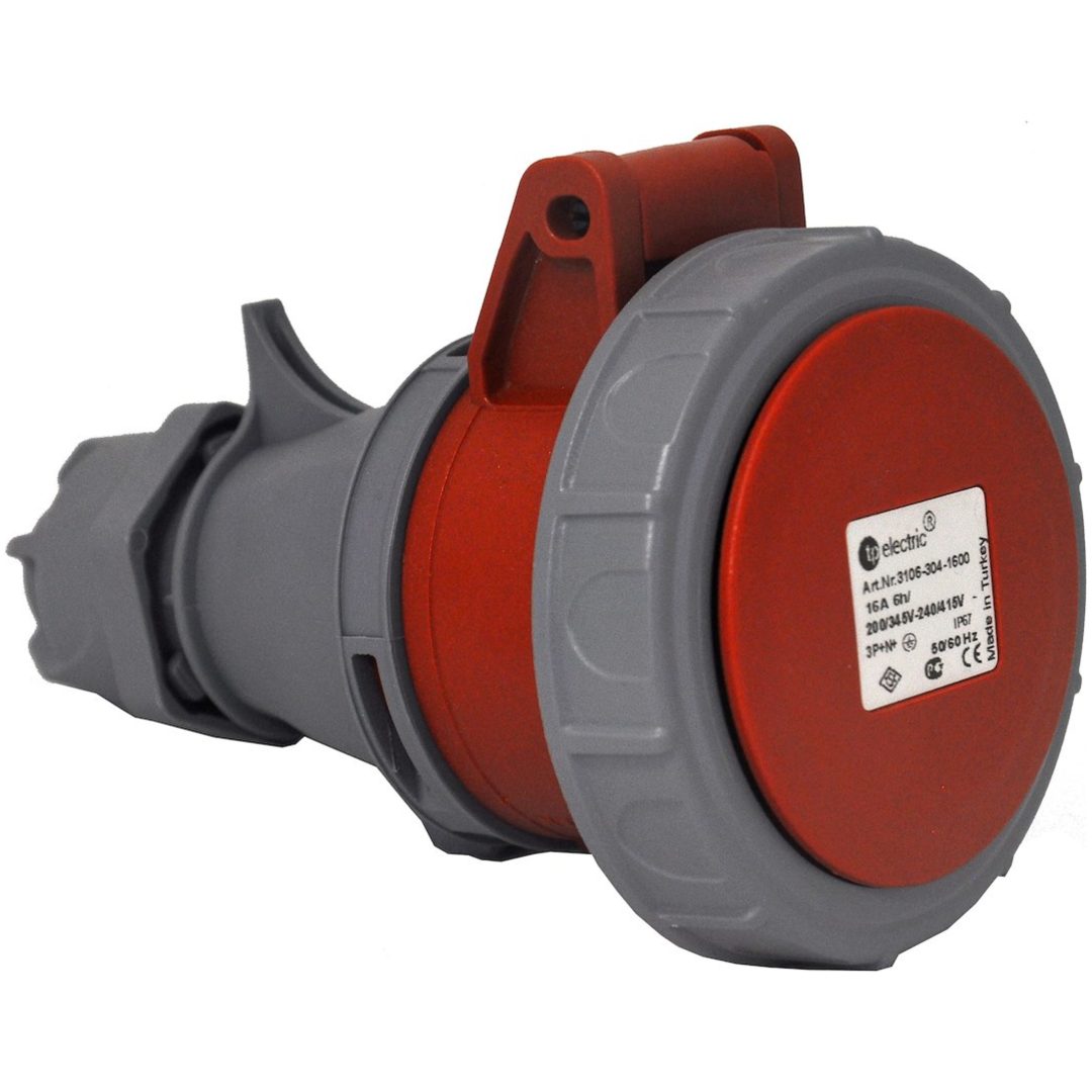 Skarvuttag, 16A, 3P+N+J, 6h, 400V, IP67 MALMBERGS