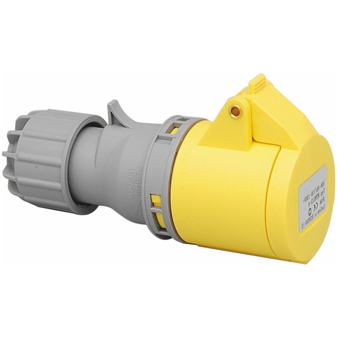 Skarvuttag, 32A, 2P+J, 4h, 110V, IP44 MALMBERGS