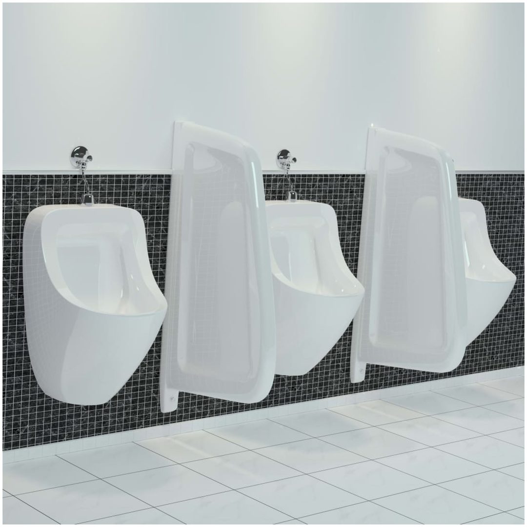Skiljevägg för urinal keramik vit vidaXL