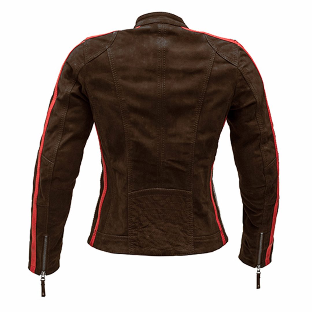 Skinnjacka Dam Uma Nubuck Brun Rusty Stitches 40 – bild 2