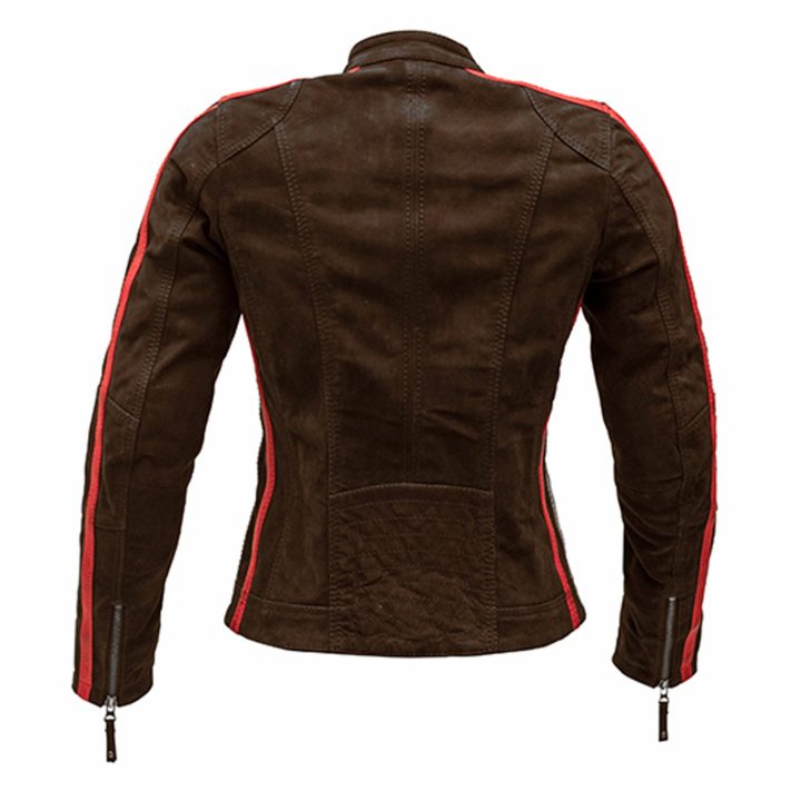 Skinnjacka Dam Uma Nubuck Brun Rusty Stitches 40 – bild 2