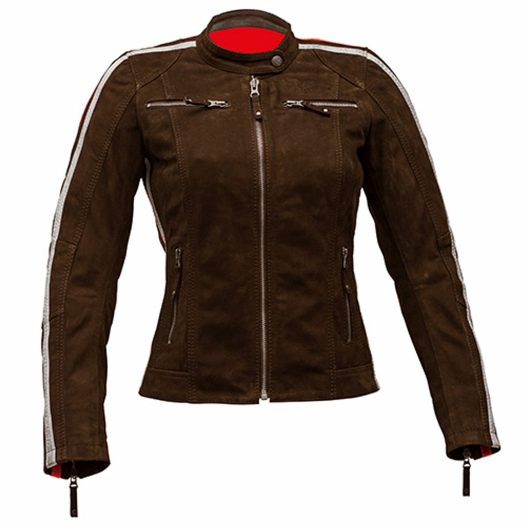 Skinnjacka Dam Uma Nubuck Brun Rusty Stitches 40
