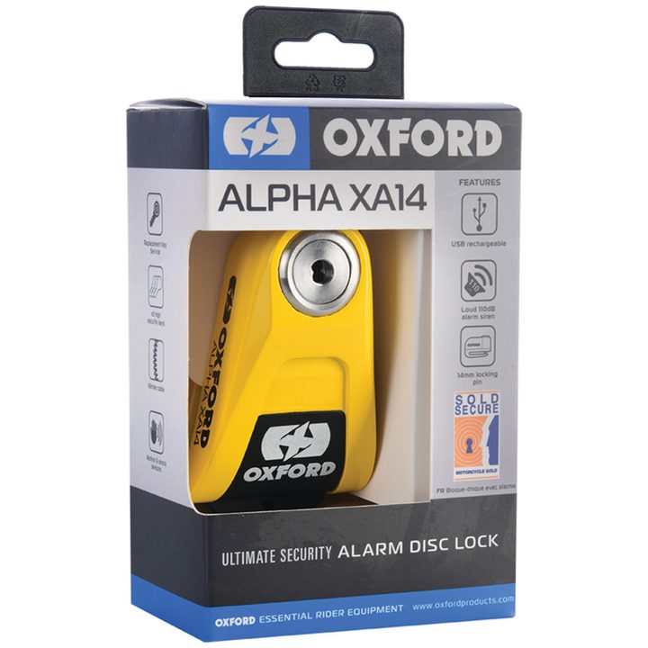 Skivbromslås Alpha XA14 Svart/Gul OXFORD Svart/Gul - 14 mm – bild 4