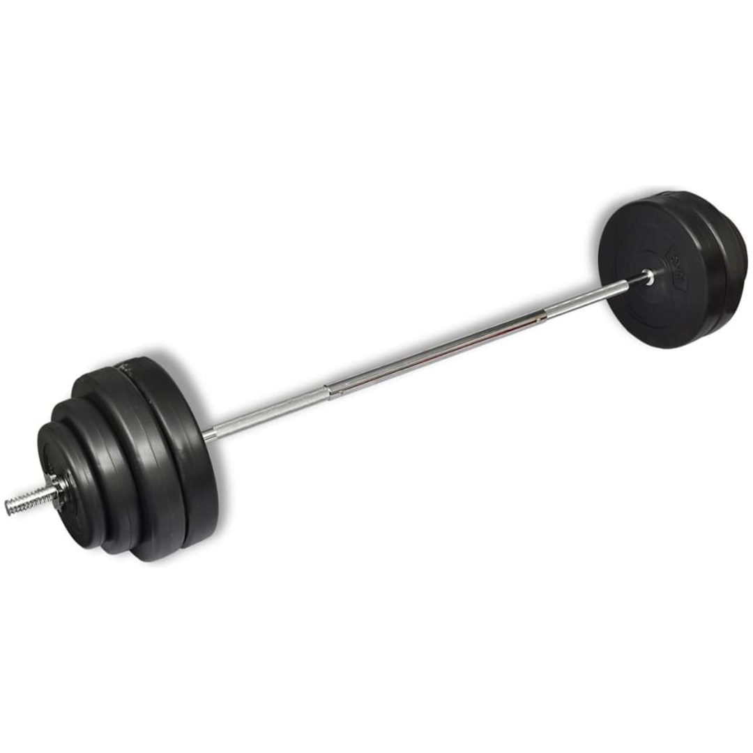 Skivstång med vikter 60 kg vidaXL
