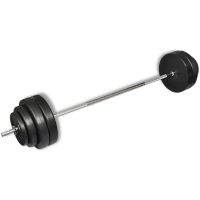 Skivstång med vikter 60 kg vidaXL