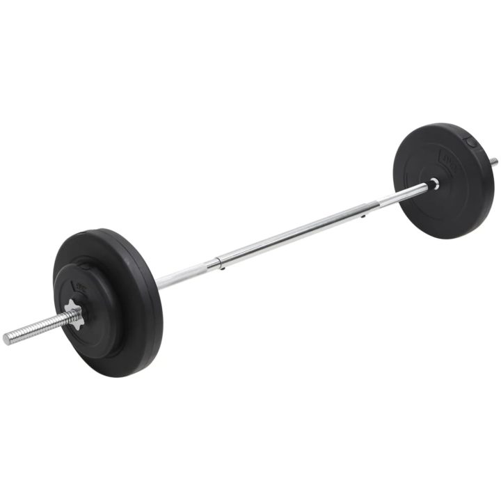 Skivstång med vikter set 30 kg vidaXL – bild 2