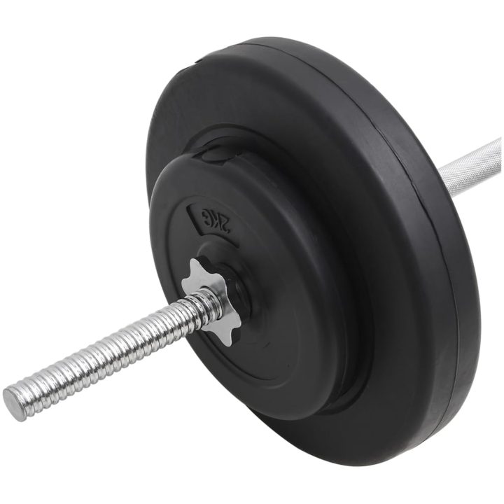 Skivstång med vikter set 30 kg vidaXL – bild 4