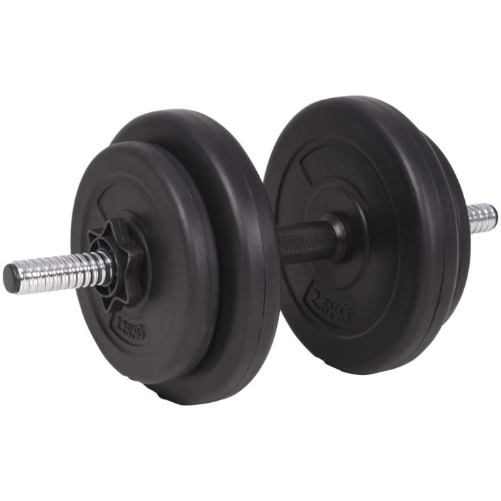 Skivstång och hantlar set 90 kg vidaXL – bild 9