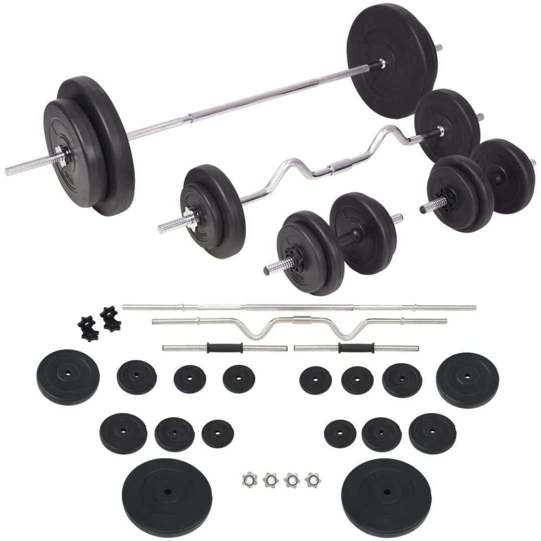 Skivstång och hantlar set 90 kg vidaXL