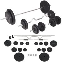 Skivstång och hantlar set 90 kg vidaXL