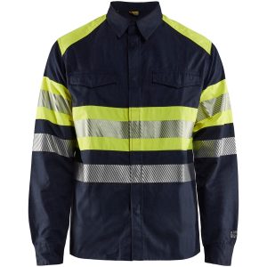 Skjorta 32291517 Marin / Hivisgul BLÅKLÄDER