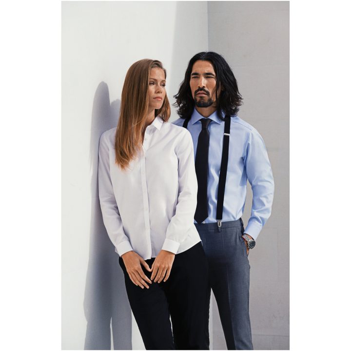 Skjorta Dam GB01 Twill Relaxed Himmelsblå J.Harvest & Frost XS/34 – bild 6