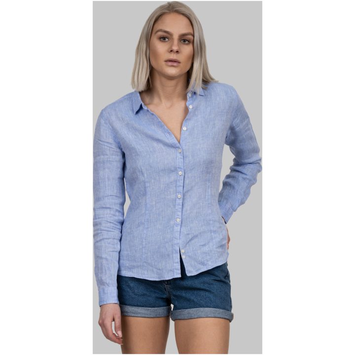 Skjorta Dam Linen IB33 Himmelsblå J.Harvest & Frost XS – bild 8