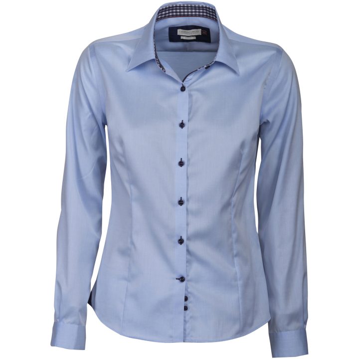 Skjorta Dam RB20 Twill Himmelsblå/marinblå J.Harvest & Frost XS – bild 4