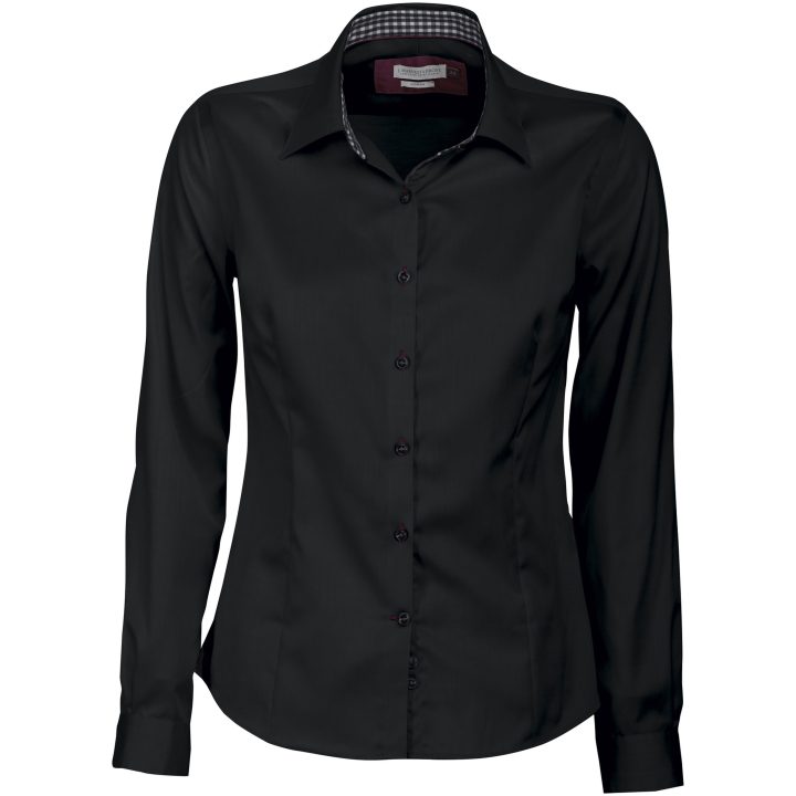 Skjorta Dam RB20 Twill Svart/röd J.Harvest & Frost XS – bild 4