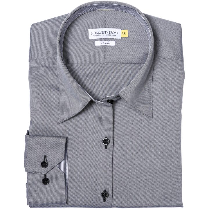 Skjorta Dam YB51 Twill Grå/svart J.Harvest & Frost XS – bild 2