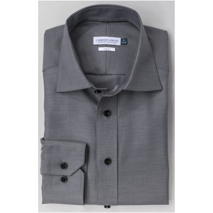 Skjorta GB01 Twill Slim Grå J.Harvest & Frost XS – bild 5