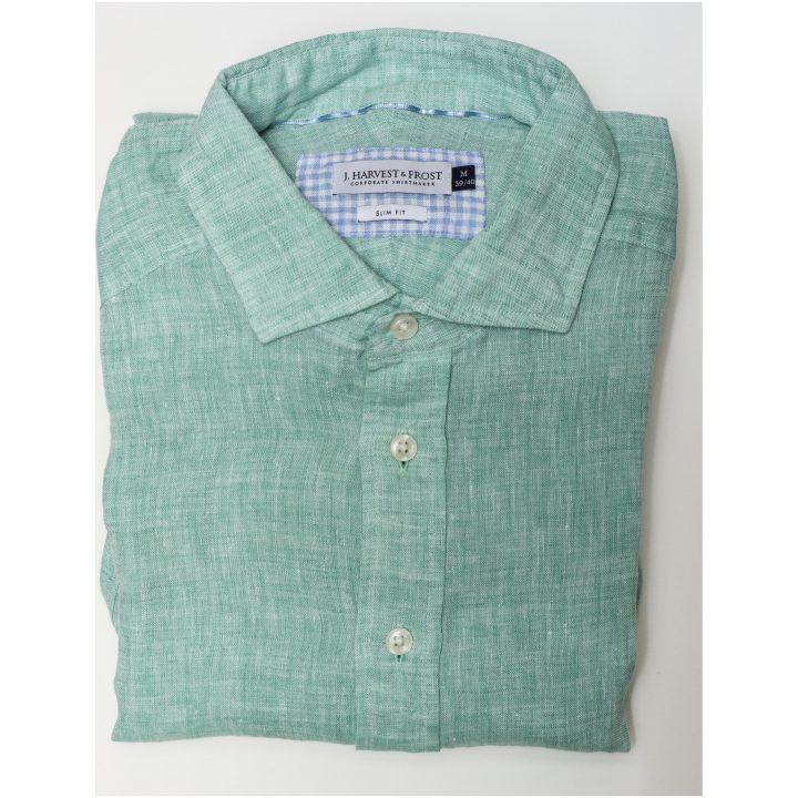 Skjorta IB33 Linen Slim Grön J.Harvest & Frost XS – bild 3