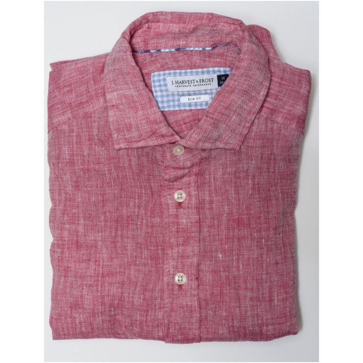 Skjorta IB33 Linen Slim Röd J.Harvest & Frost XS – bild 3
