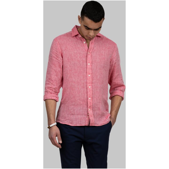 Skjorta IB33 Linen Slim Röd J.Harvest & Frost XS – bild 8