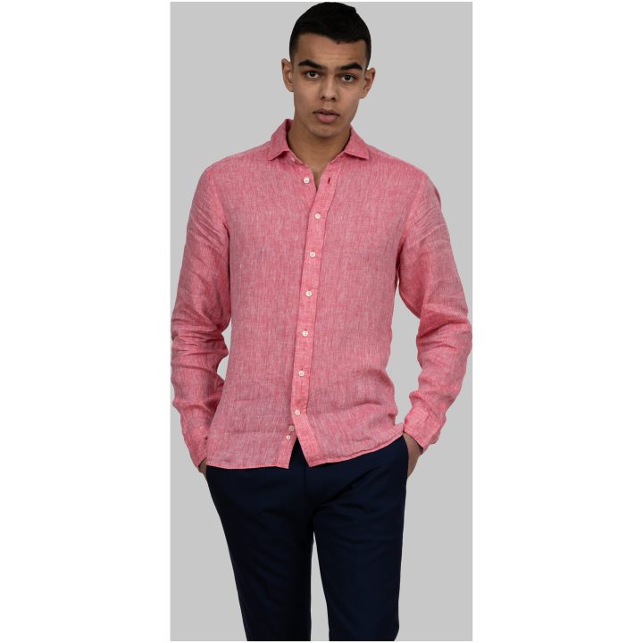 Skjorta IB33 Linen Slim Röd J.Harvest & Frost XS – bild 9