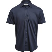 Skjorta Interlock Knit S S Slim Marinblå J.Harvest & Frost