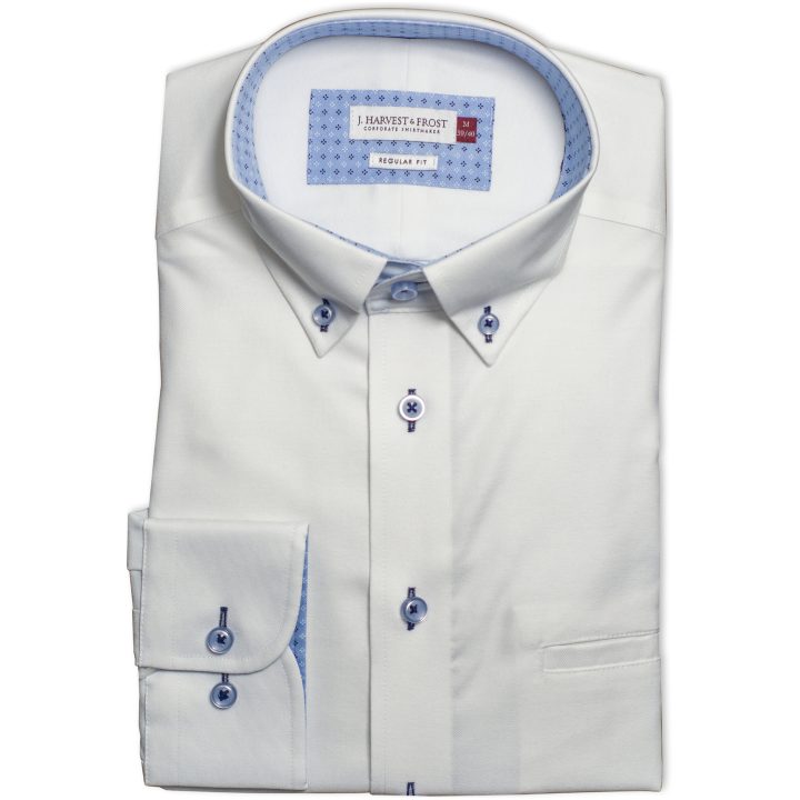 Skjorta Oxford Stretch Regular Vit J.Harvest & Frost s – bild 5