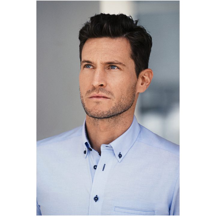 Skjorta Oxford Stretch Slim Himmelsblå J.Harvest & Frost XS – bild 8