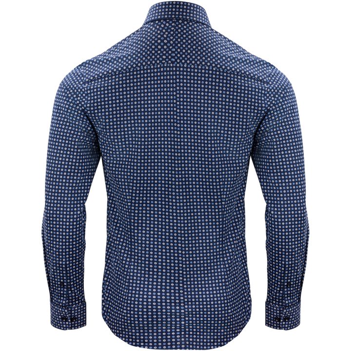 Skjorta Pique Knit Regular Marinblå Print Blue Print J.Harvest & Frost S 37/38 – bild 2