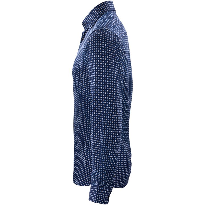 Skjorta Pique Knit Regular Marinblå Print Blue Print J.Harvest & Frost S 37/38 – bild 4