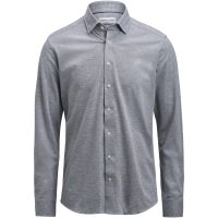 Skjorta Pique Knit Slim Gråmelerad J.Harvest & Frost